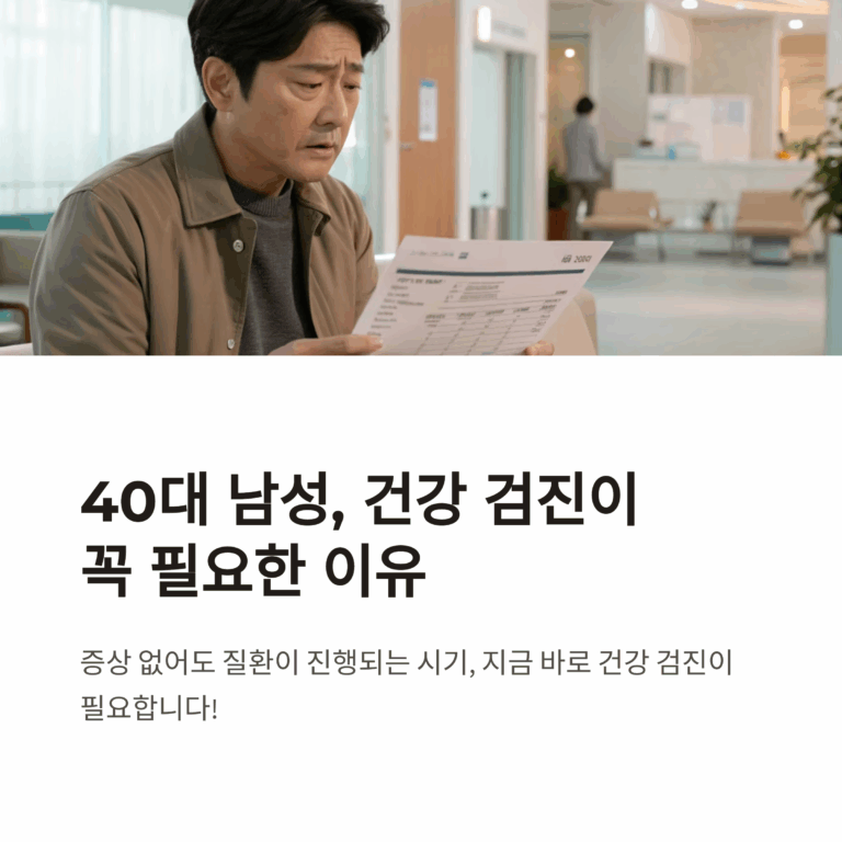 내과 전문의 추천 40대 남성 건강검진 리스트