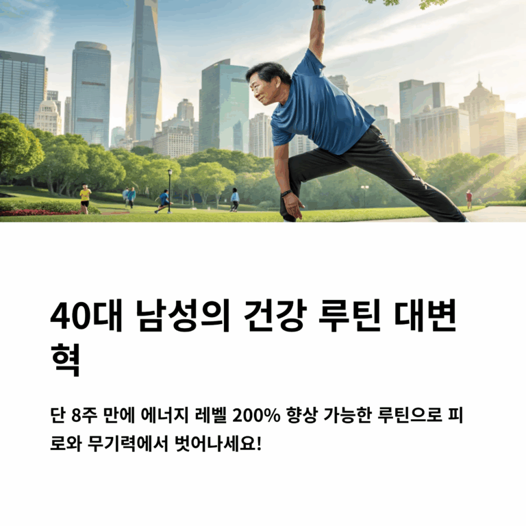 40대 남성 건강 루틴 – 이렇게 바꾸면 인생이 달라집니다