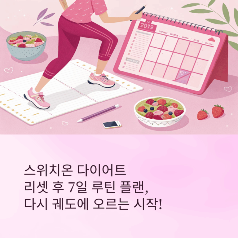 스위치온 다이어트 리셋 후 7일 루틴 플랜